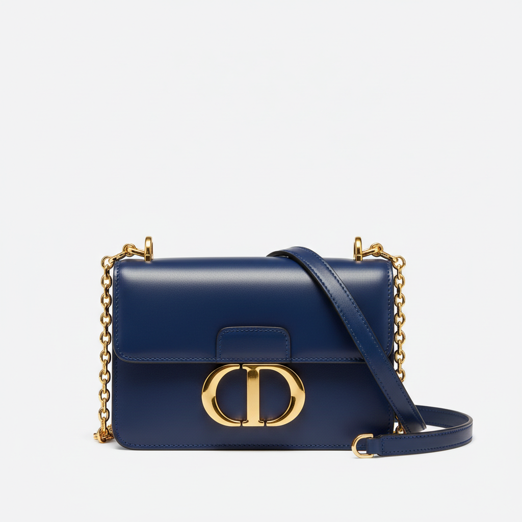 Dior Be Bullcalf Shoulder Bag Blue Small