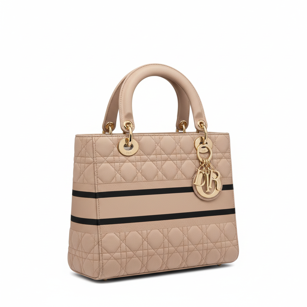 Dior Lady Cannage Tote Bag Canvas Nylon