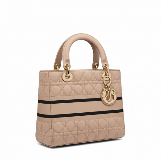Dior Lady Cannage Tote Bag Canvas Nylon