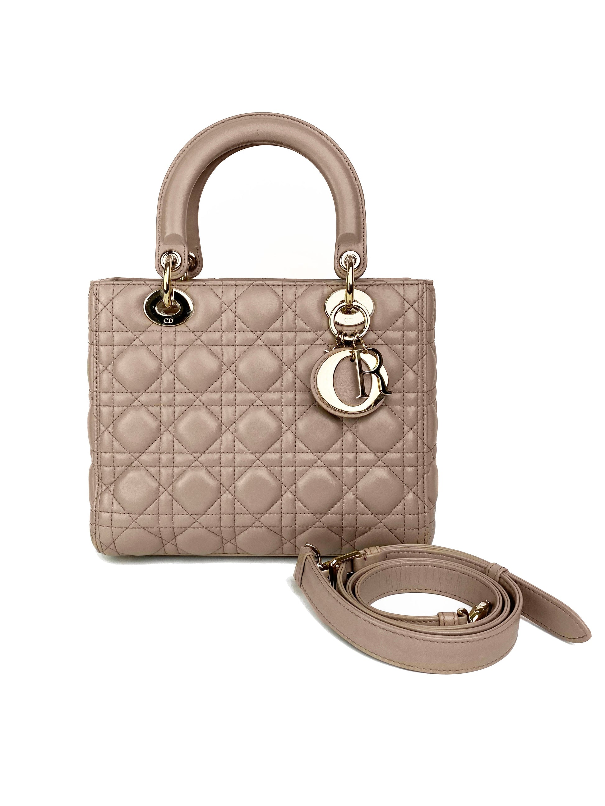 Dior Handbag Christian Mauve Lady Bag Medium