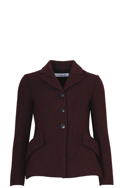 Dior 30 Montaigne Bar Jacket Tweed Bordeaux Handbag