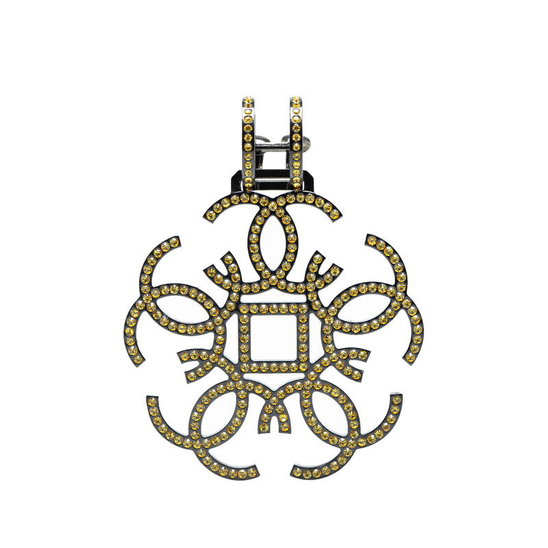 Chanel Metal Coco Mark Rhinestone Single Earring