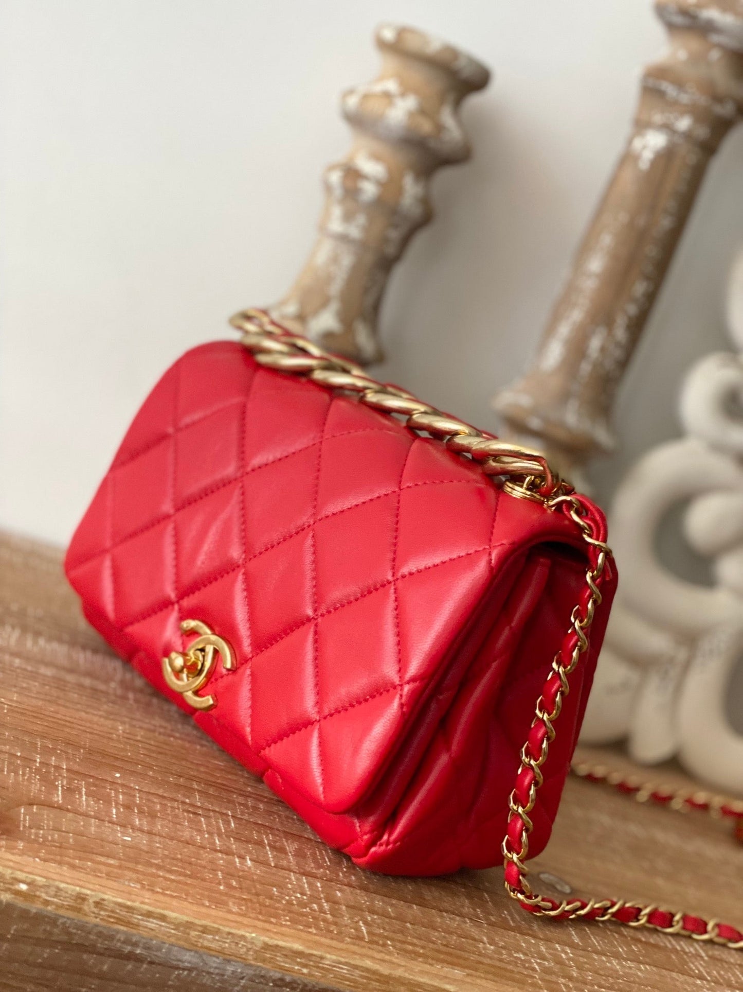 CHL Classic Diamond , ’s Red Flap Handbag