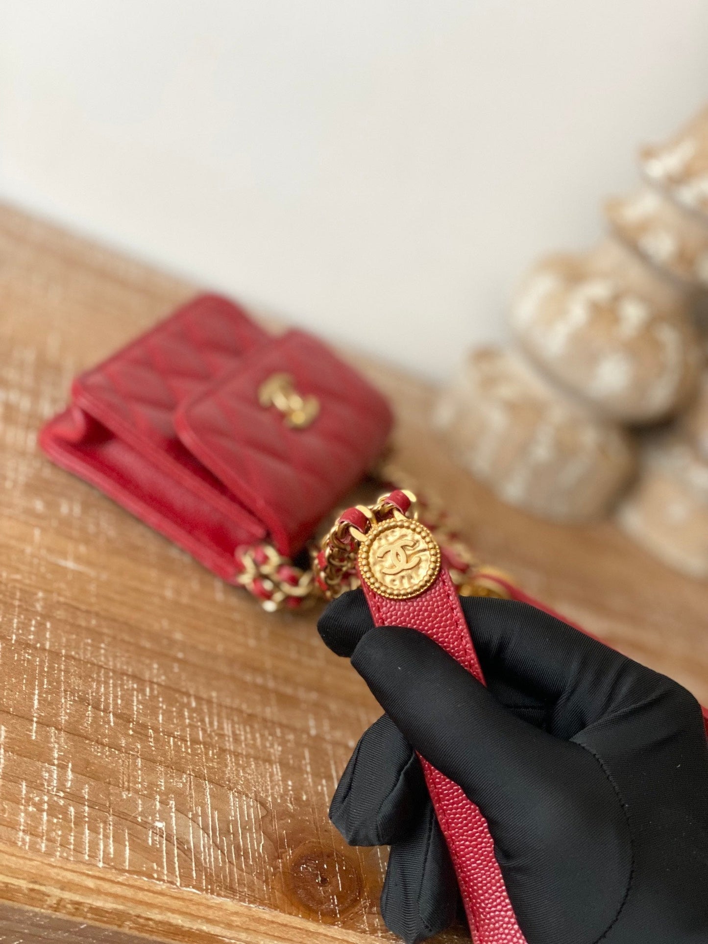 CHL , ’s 4.8in 12.3cm Red Chain Clutch Bag