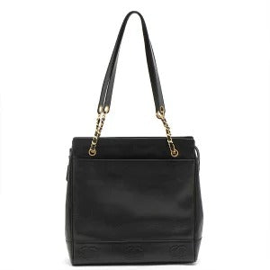 Chanel Triple Coco Caviar Skin Shoulder Bag Black Chain