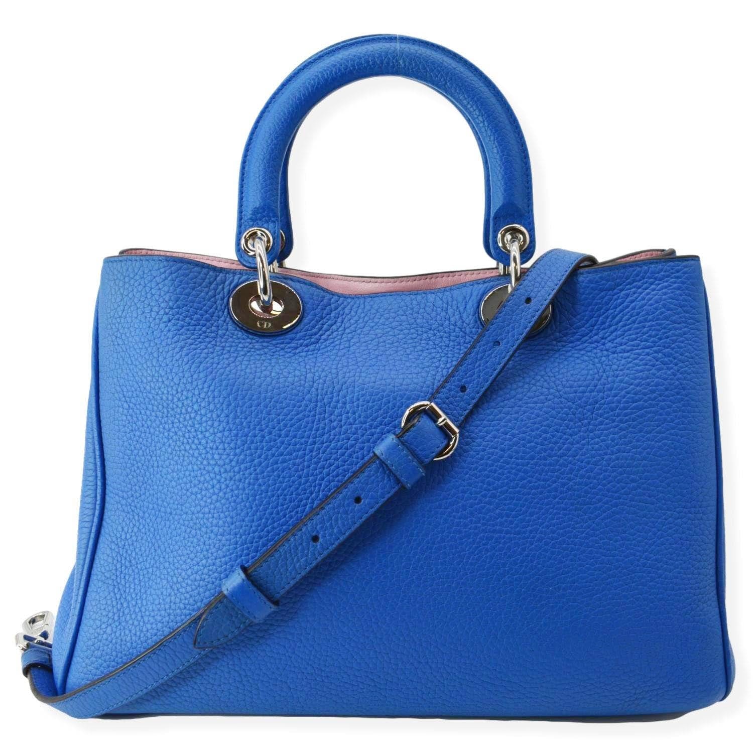 Dior issimo Tote Bag Leather Blue Medium