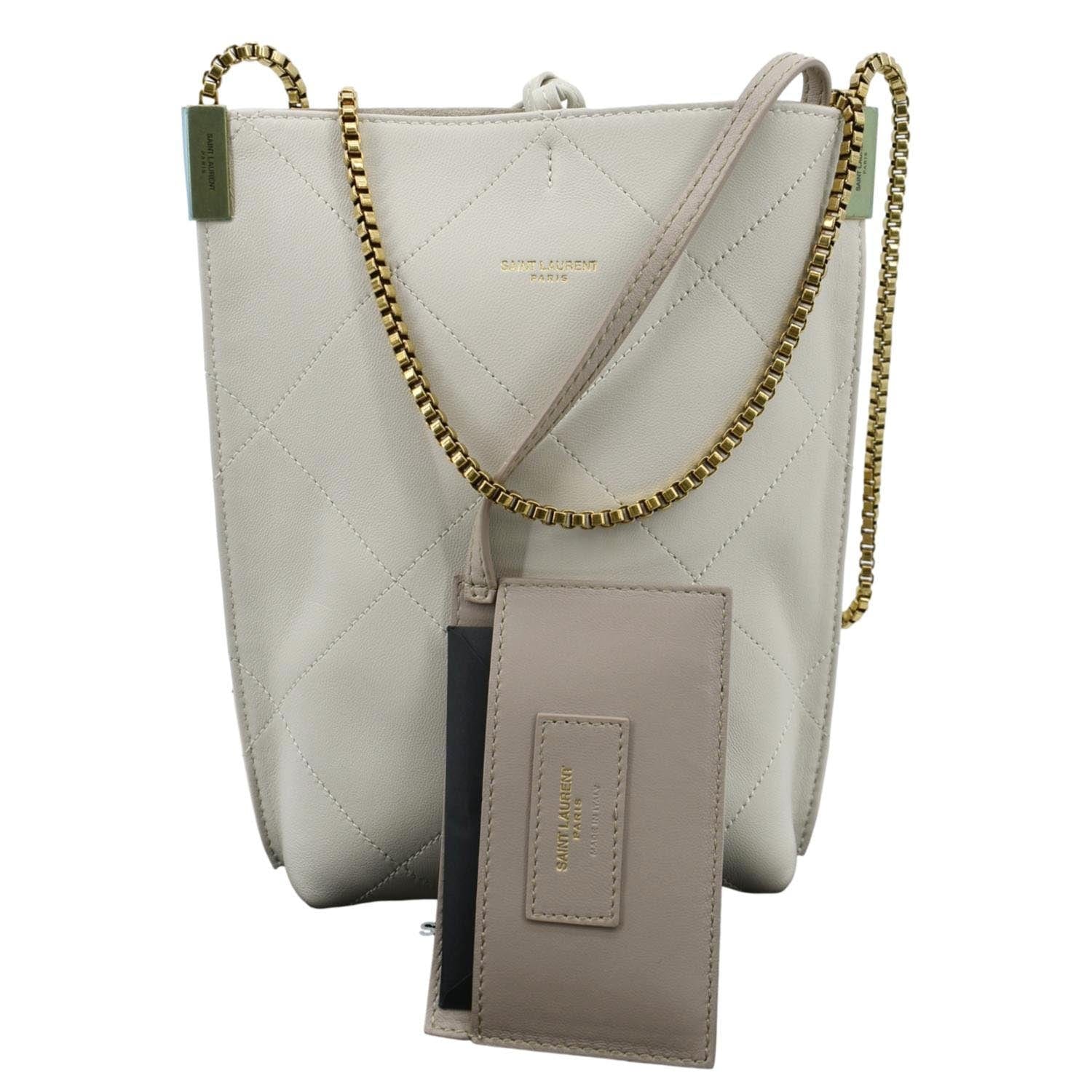 YSL Saint Laurent Saint Suzanne Shoulder Bag Leather White