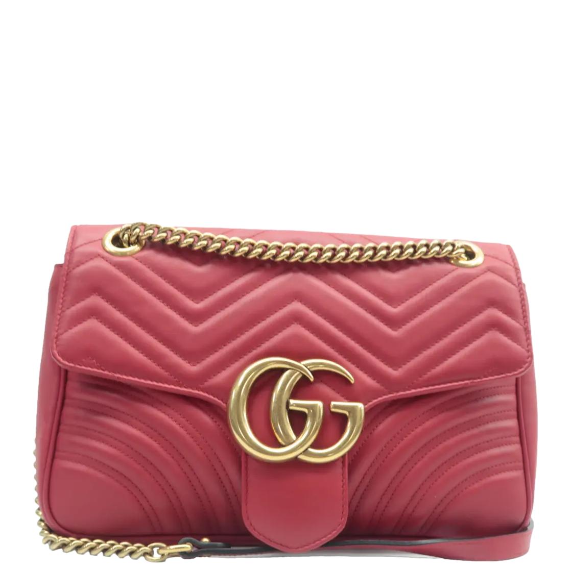 Gucci Marmont Shoulder Bag Matelasse Red
