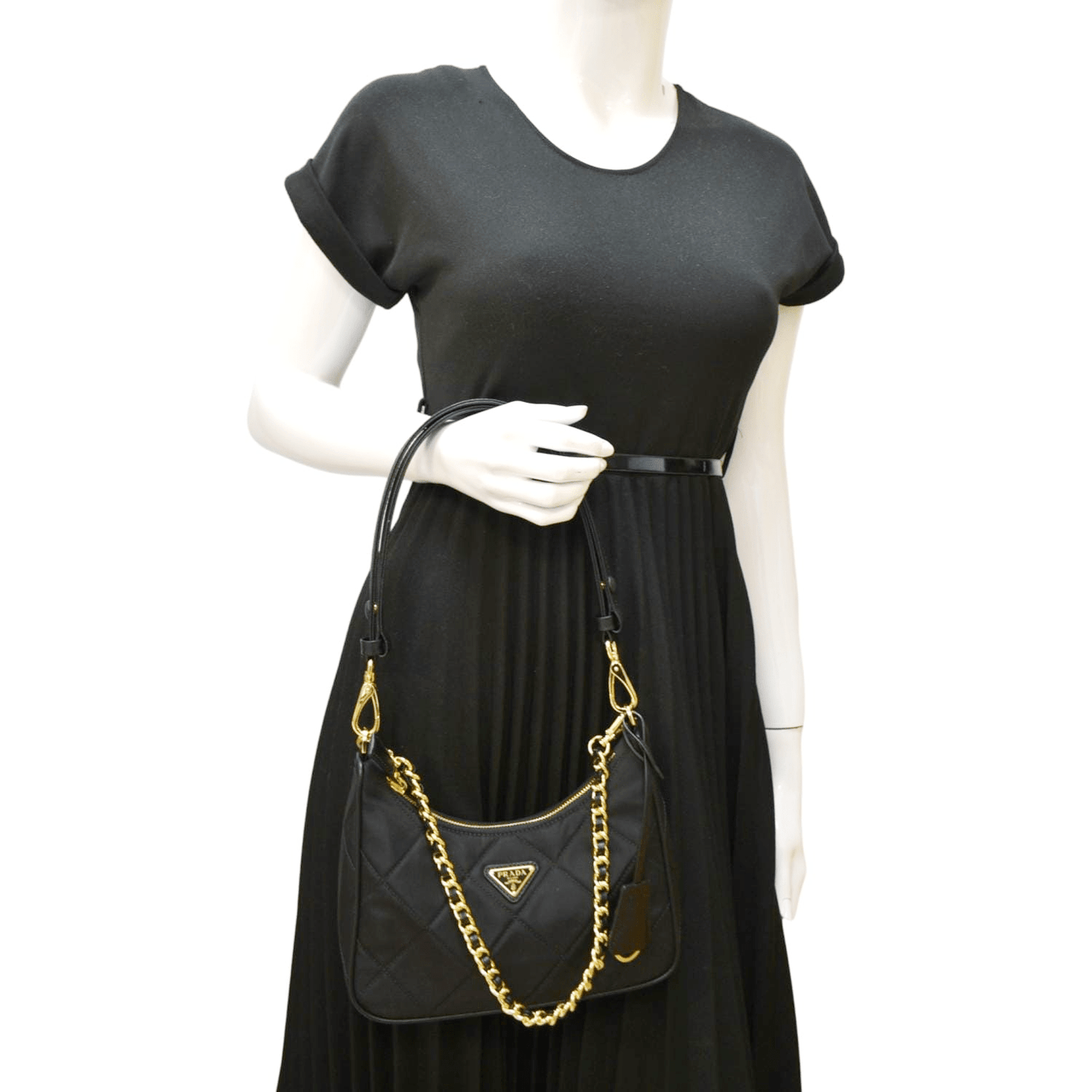 Prada Re Edition Re Shoulder Bag Nylon Black Chain