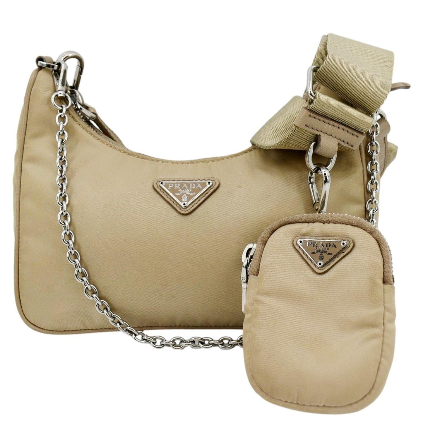 Prada Re Edition Re Shoulder Bag Nylon Beige Re Nylon 2