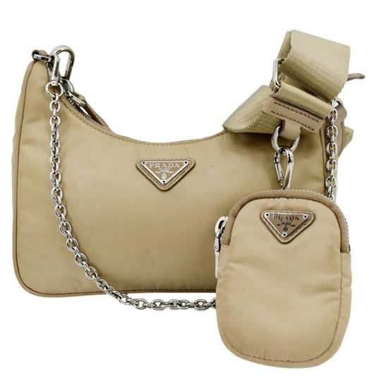 Prada Shoulder Bag Re-Edition Re Nylon Beige