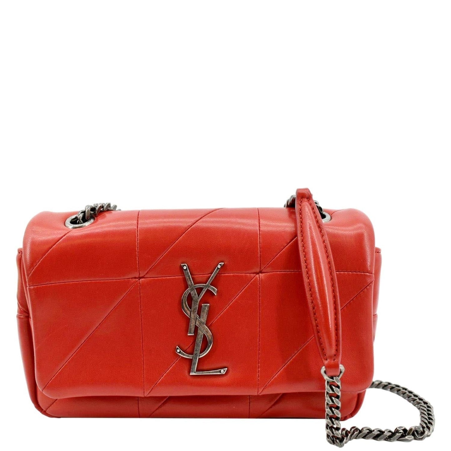 YSL Saint Laurent Saint Jamie Shoulder Bag Leather Red