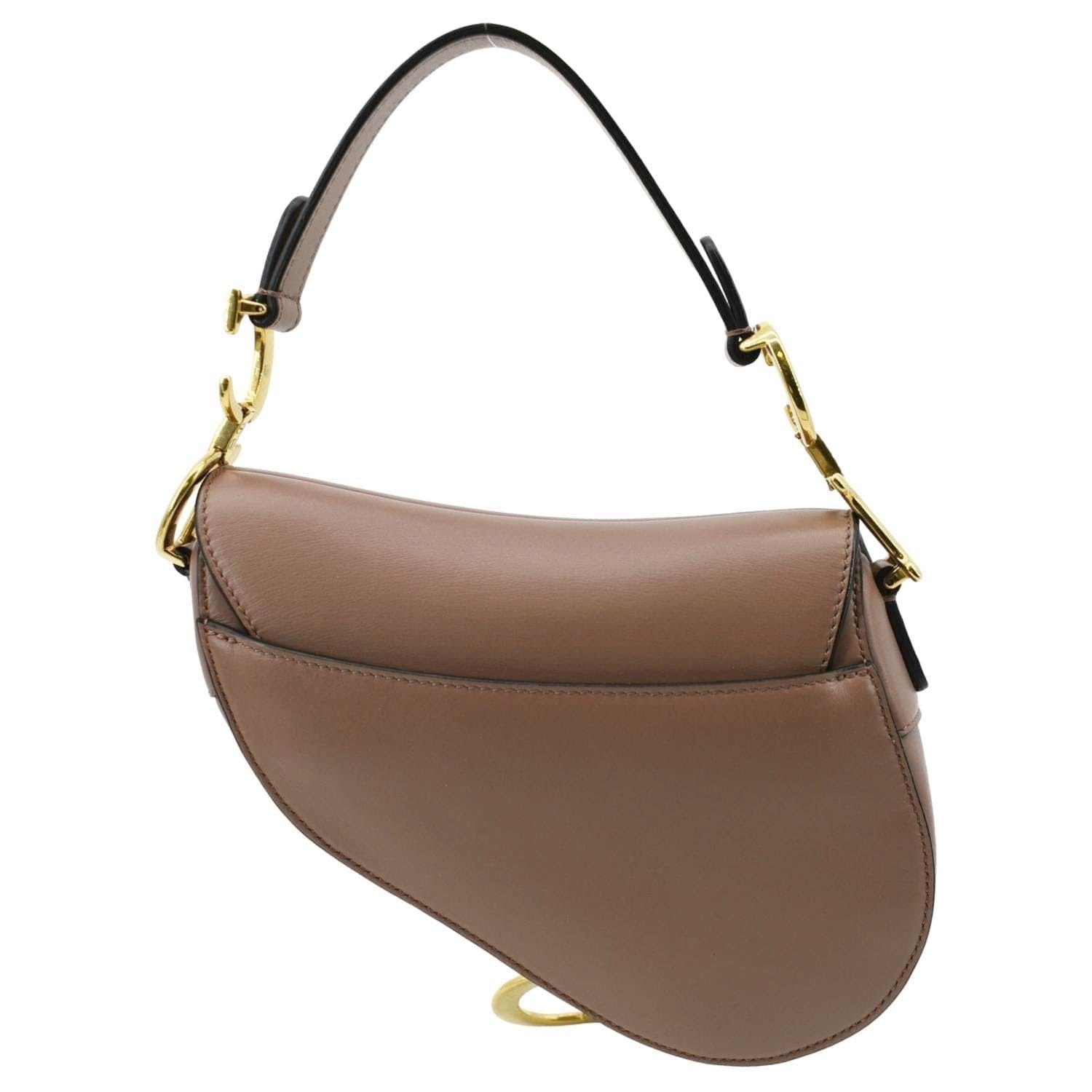 Dior Saddle Calfskin Satchel Bag Rose Taupe Leather