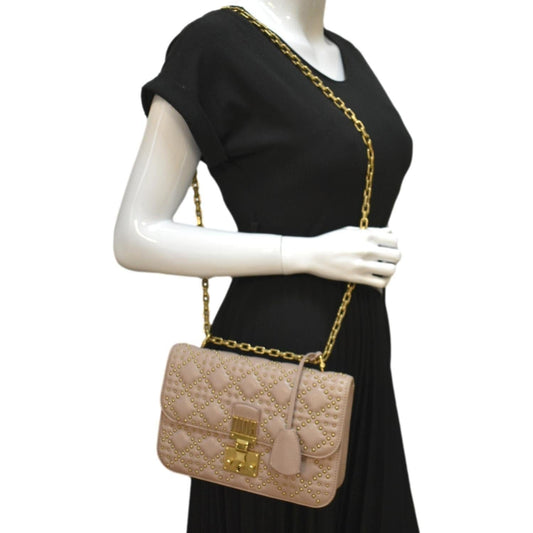 Dior Christian addict Studded Crossbody Bag Light Leather Pink