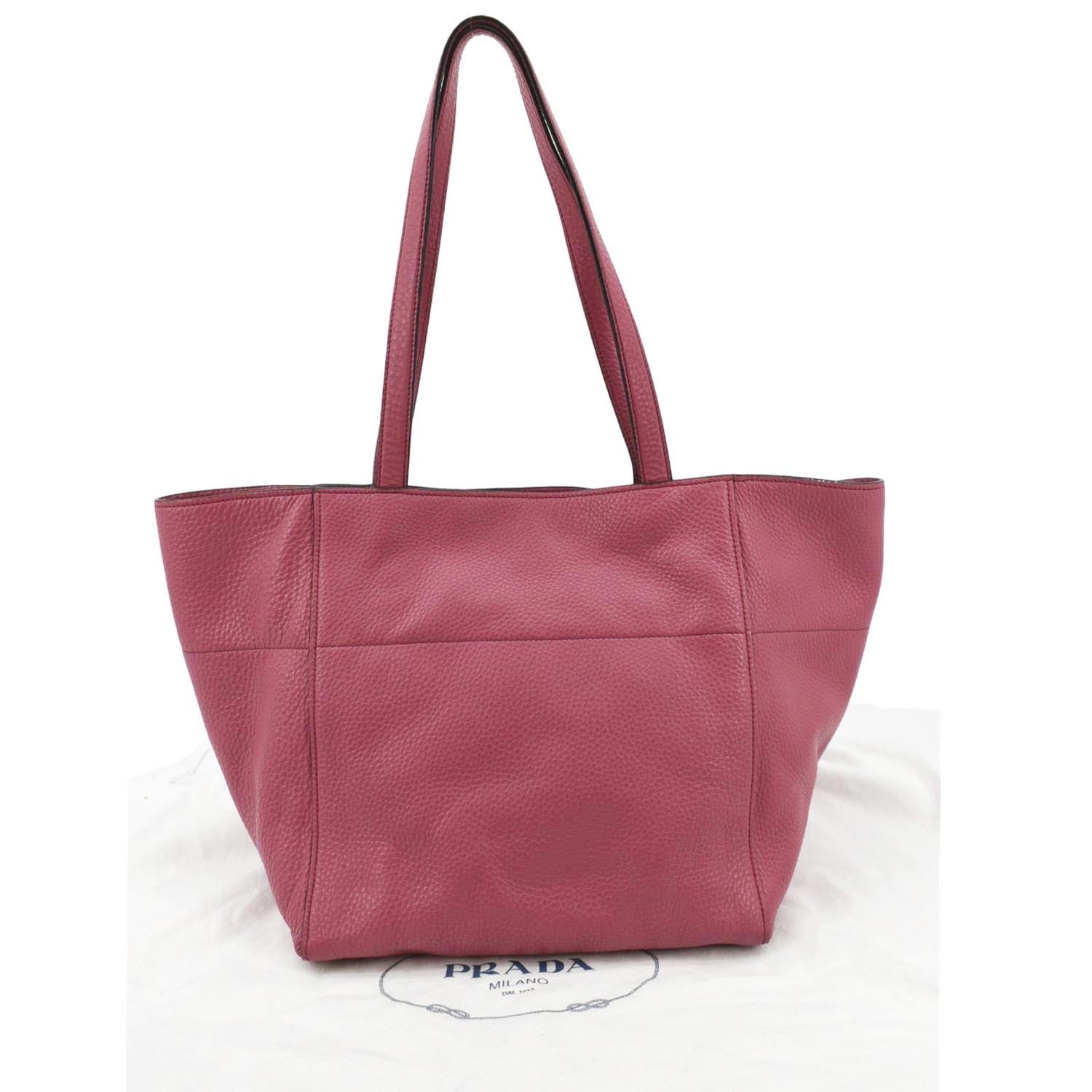 Prada Daino Shopper Tote Bag Leather Vitello Pink