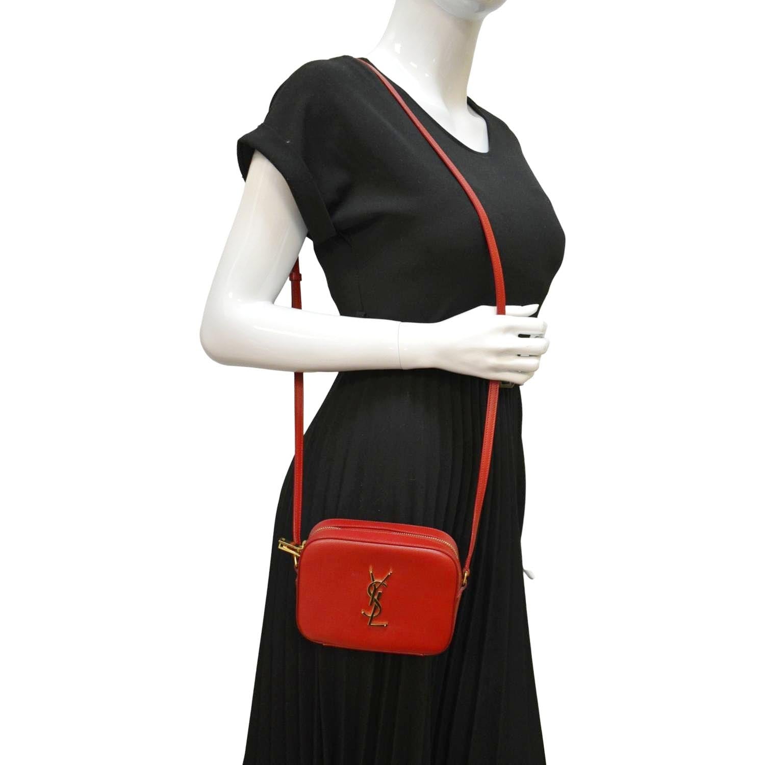 YSL Saint Laurent Yves Crossbody Camera Bag Leather Red Crossbody Bag