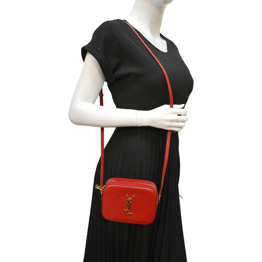 YSL Saint Laurent Yves Crossbody Camera Bag Leather Red Crossbody Bag