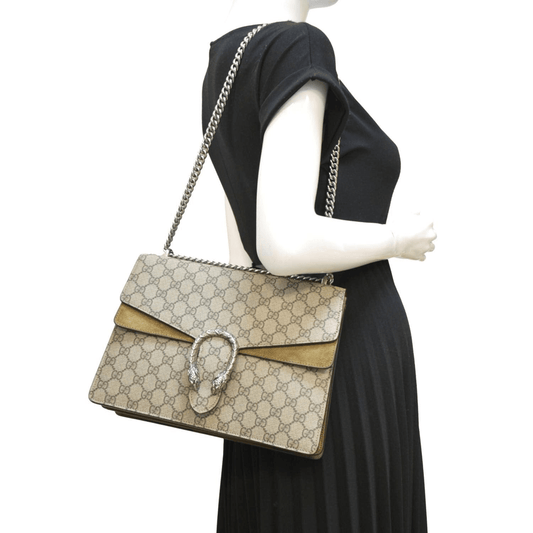 Gucci Dionysus Supreme Shoulder Bag Monogram Beige Medium 403348