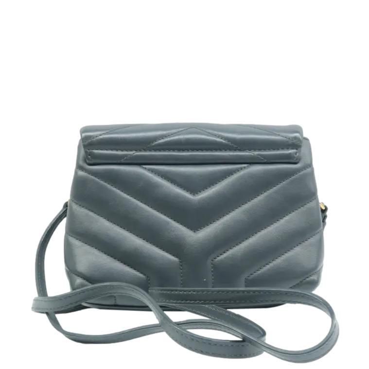 YSL Saint Laurent Yves Loulou Crossbody Bag Grey Leather Gray Toy