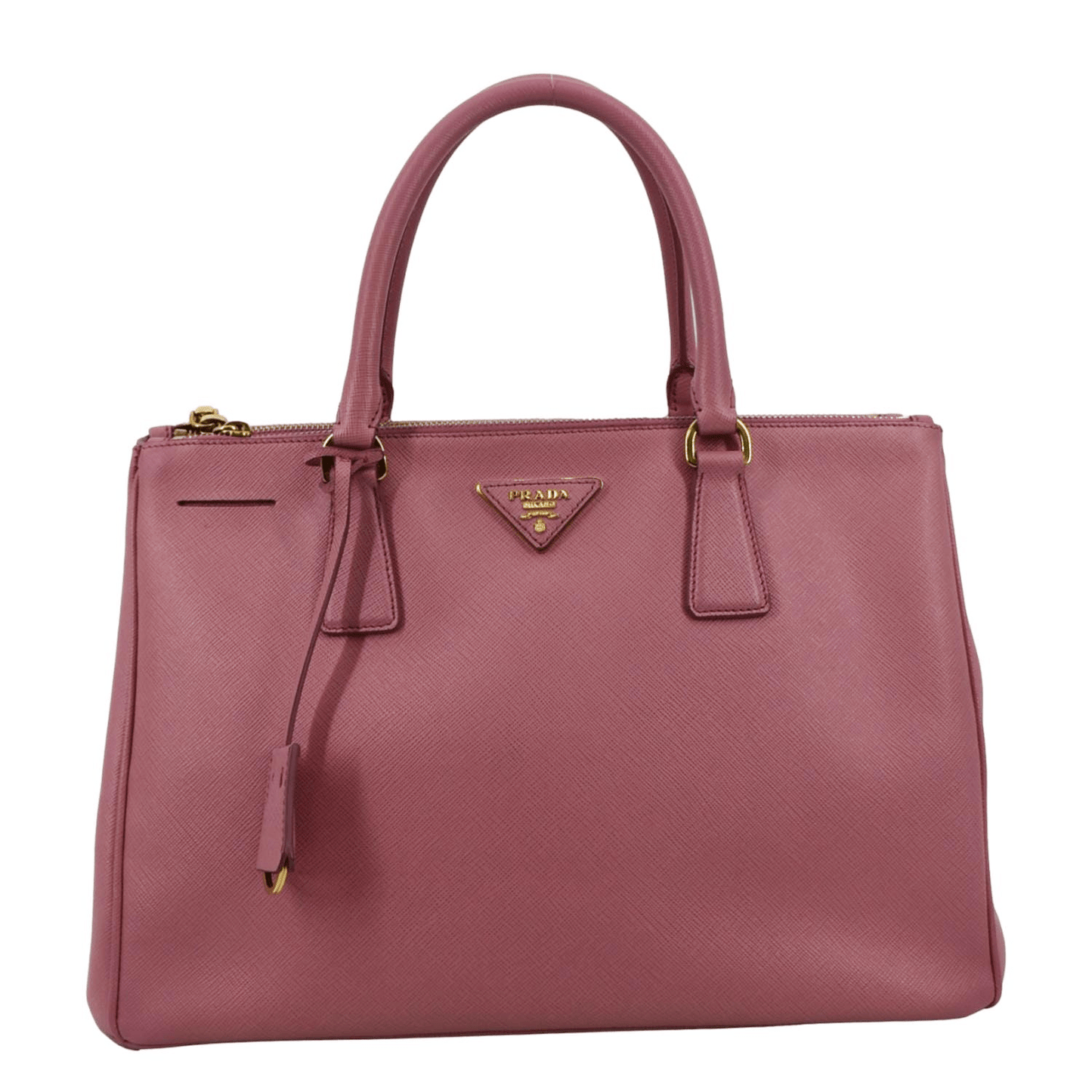 Galleria Double Zip Saffiano Tote Bag Leather Pink Bag Pink