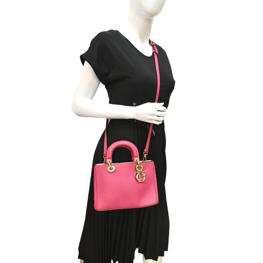 Dior issimo Tote Bag Leather Pink Medium Crossbody Bag