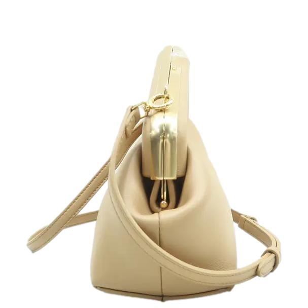 Fendi First Nappa Shoulder Bag Leather Beige