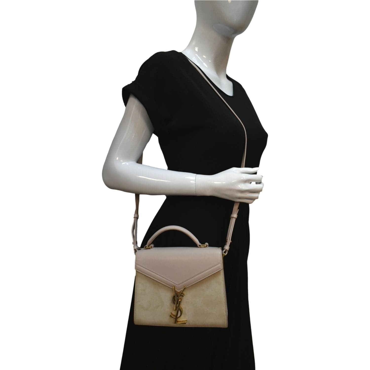 YSL Saint Laurent Saint Cassandra Calfskin Shoulder Bag Leather Cream