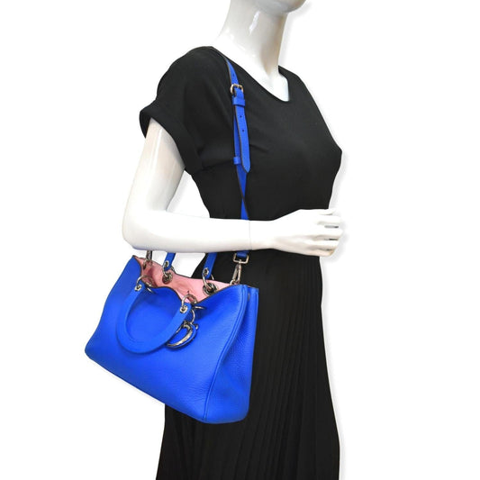 Dior issimo Tote Bag Leather Blue Medium