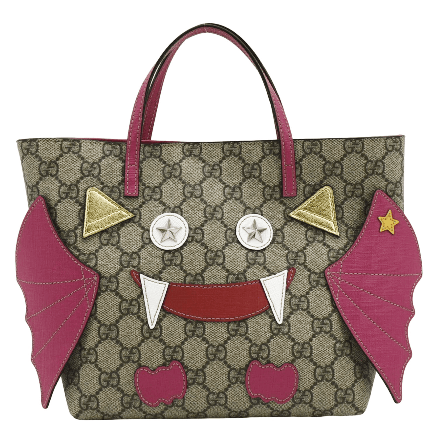 Gucci Kids Bat Tote Bag Canvas Pink