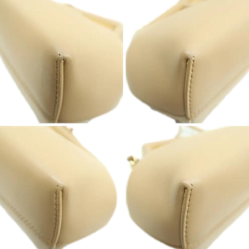 Fendi First Nappa Shoulder Bag Leather Beige