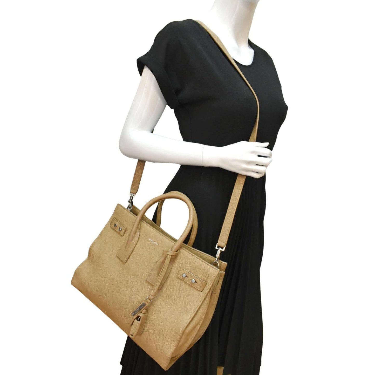 YSL Saint Laurent Saint Women Sac De Jour Shoulder Bag Leather Beige