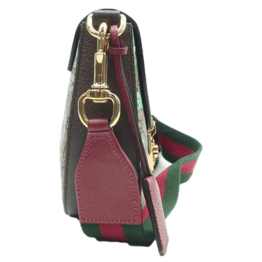 Gucci Padlock Tian Print Supreme Shoulder Bag Navy Canvas Blue