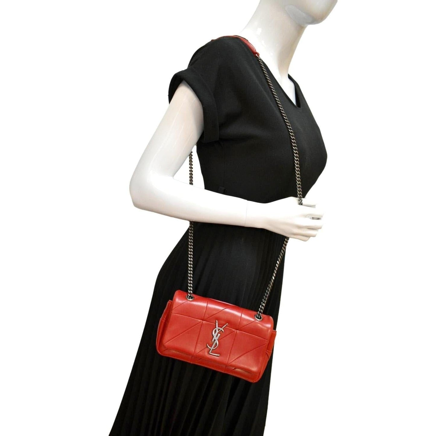 YSL Saint Laurent Saint Jamie Shoulder Bag Leather Red