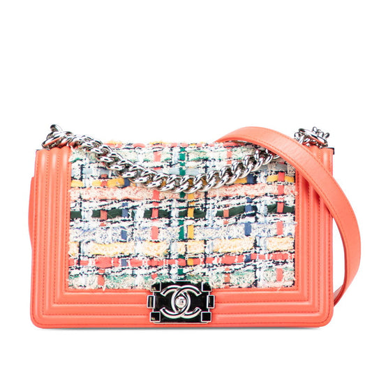 Boy Tweed Leather Shoulder Bag Signature