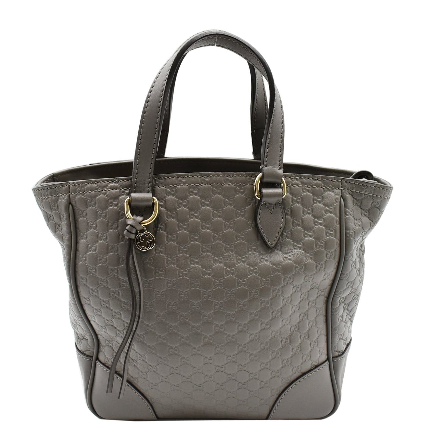 Gucci Bree ssima Tote Crossbody Bag Grey Leather Small