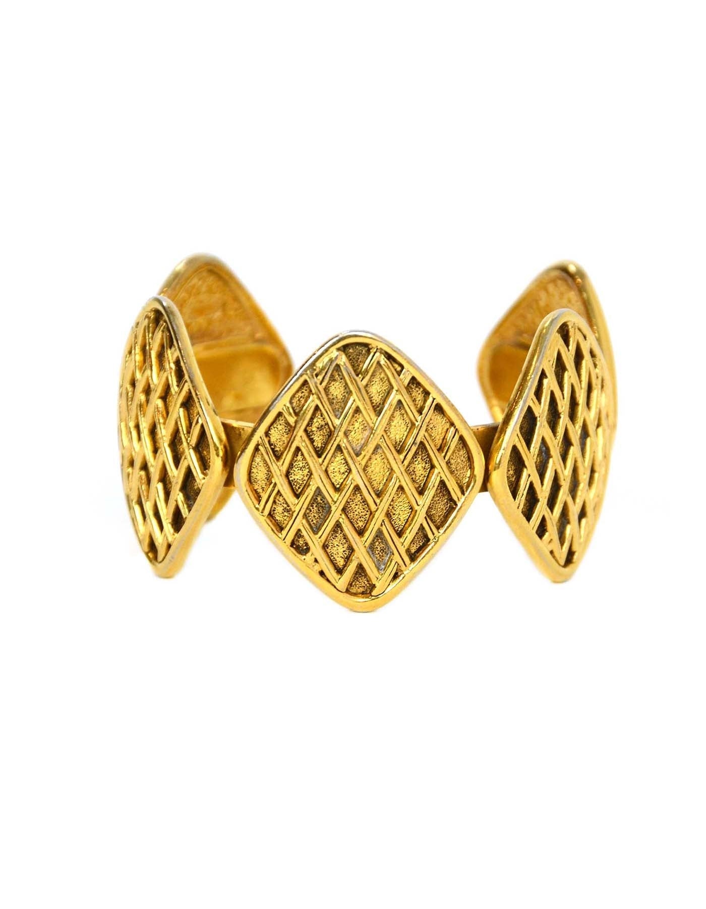 Chanel ' Gold Quilted Medallion Cuff Bracelet