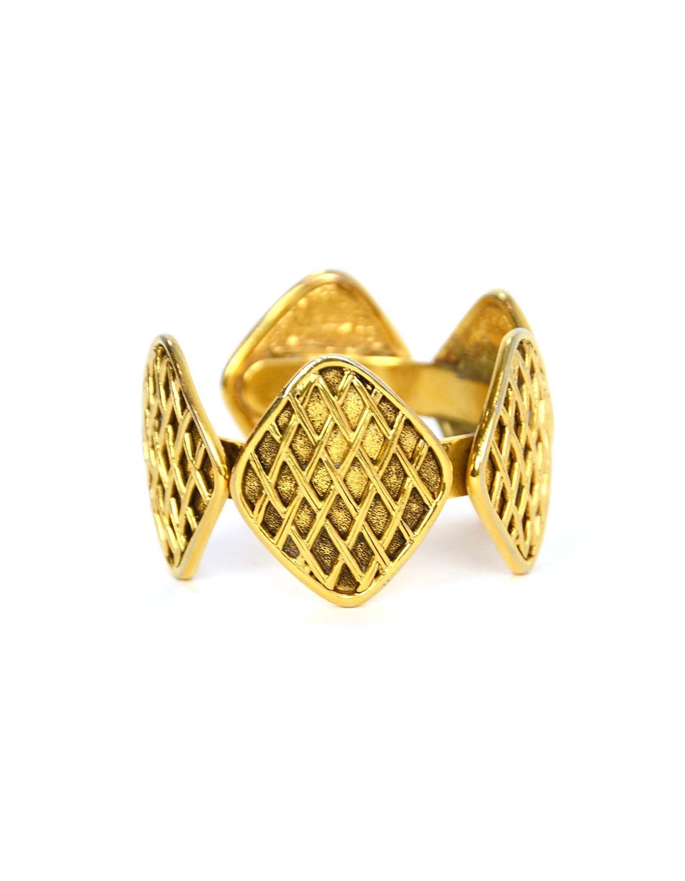 Chanel ' Gold Quilted Medallion Cuff Bracelet