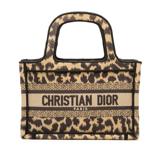 Dior Book Tote Leopard Handbag Canvas Mini Tote Bag