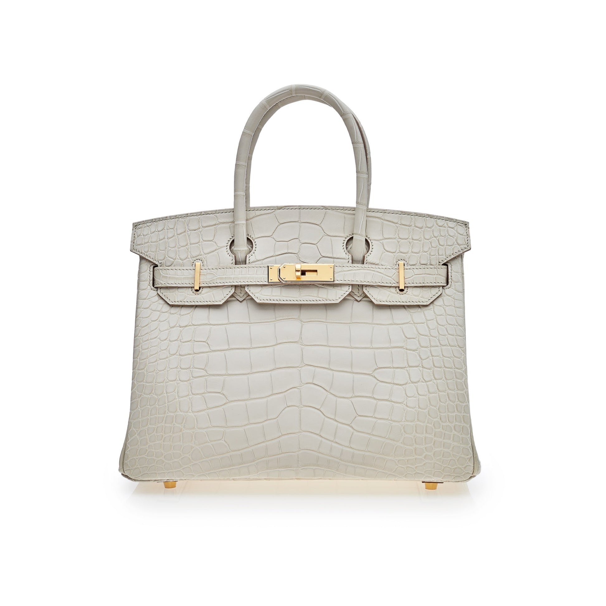 Gucci Hermes Birkin Beton Matte Alligator Mississippiensis Hardware Gold Travel Bag