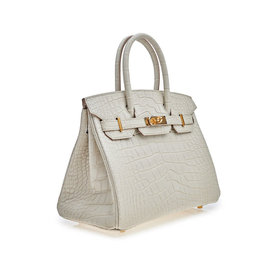 Gucci Hermes Birkin Beton Matte Alligator Mississippiensis Hardware Gold Travel Bag