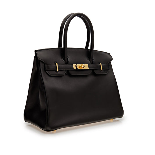 Gucci Hermes Birkin Box Hardware Handbag Leather Black Travel Bag