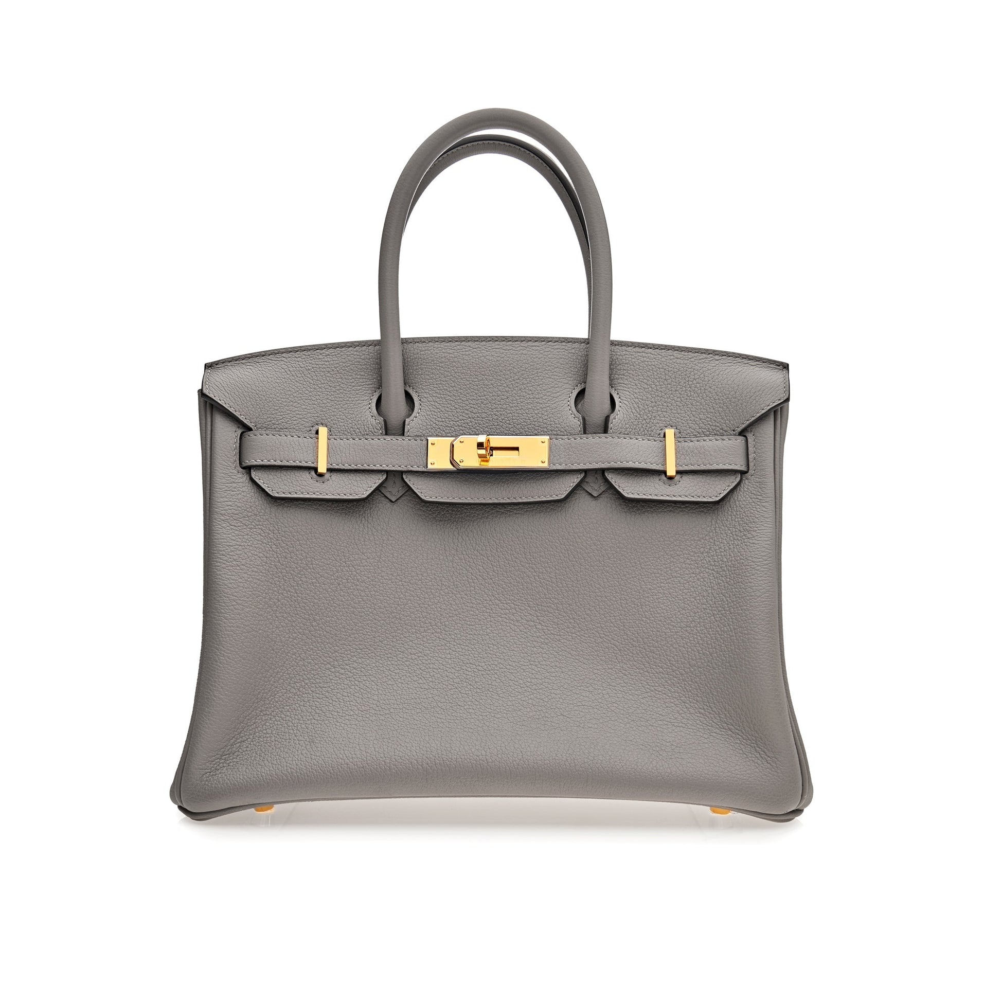 Gucci Hermes Birkin Gris Togo Hardware Handbag Leather Gold Travel Bag
