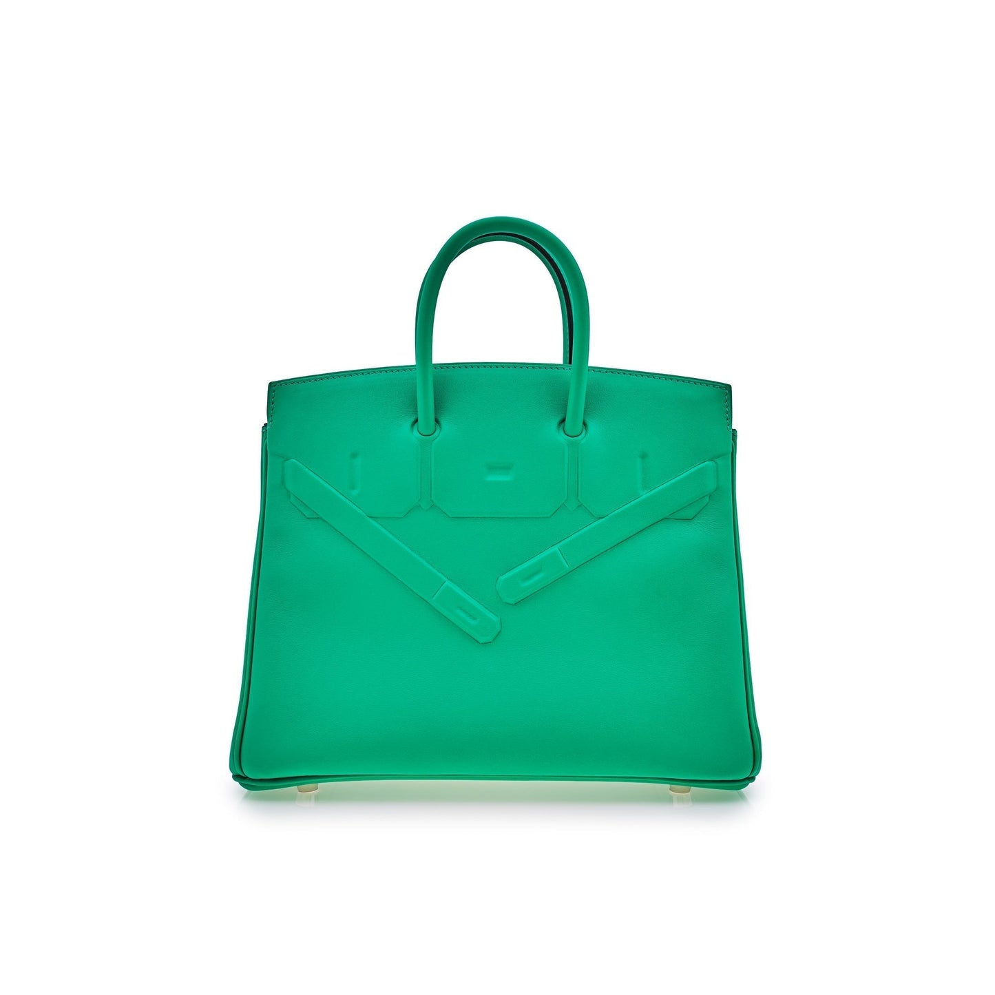 Gucci Hermes Birkin Shadow Bag Menthe Swift Leather Travel Bag