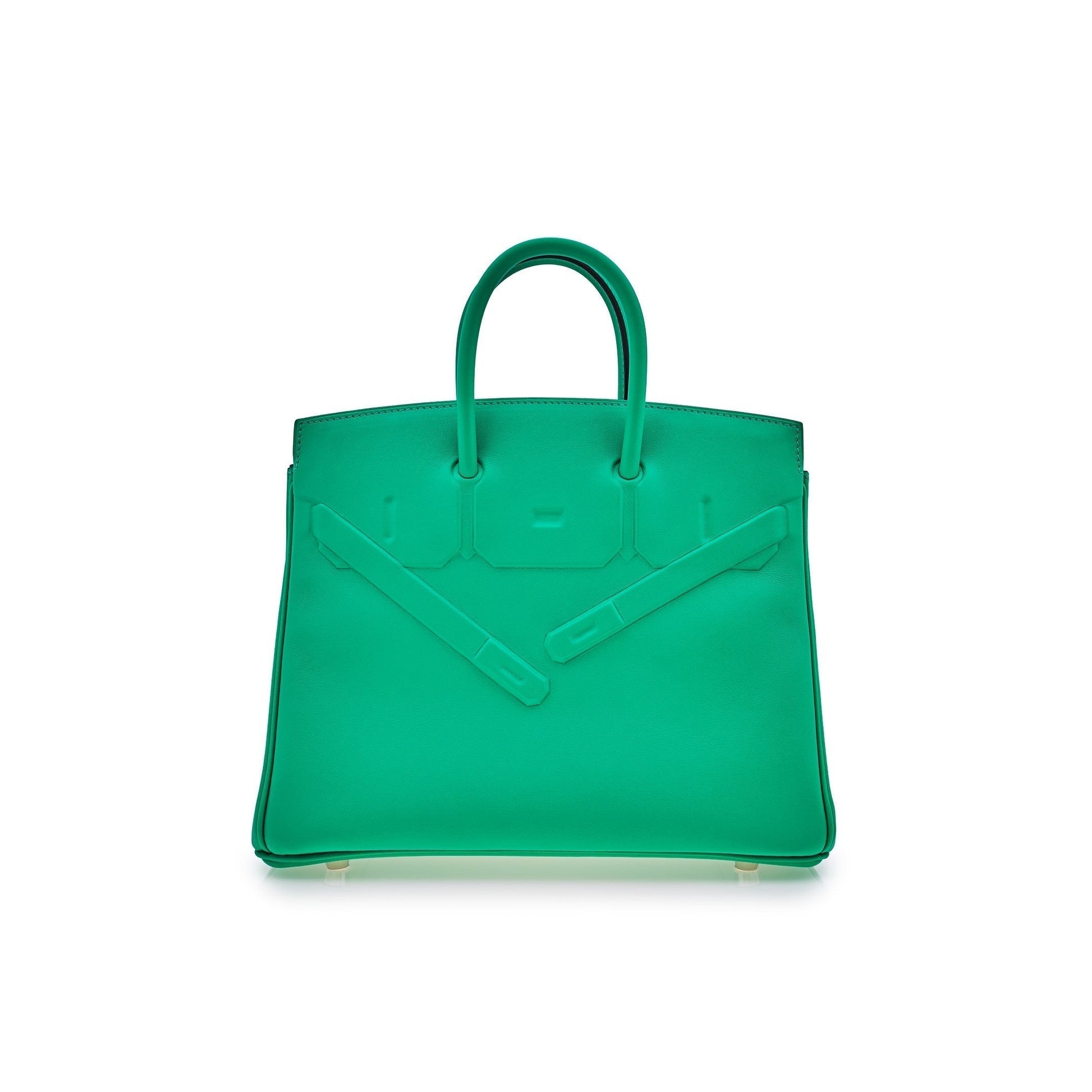 Gucci Hermes Birkin Shadow Bag Menthe Swift Leather Travel Bag