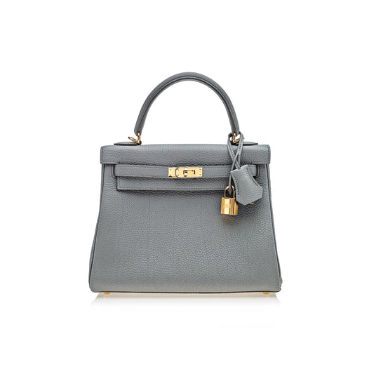Gucci Hermes Kelly Retourne Veau Togo Vert Amande Gold Travel Bag