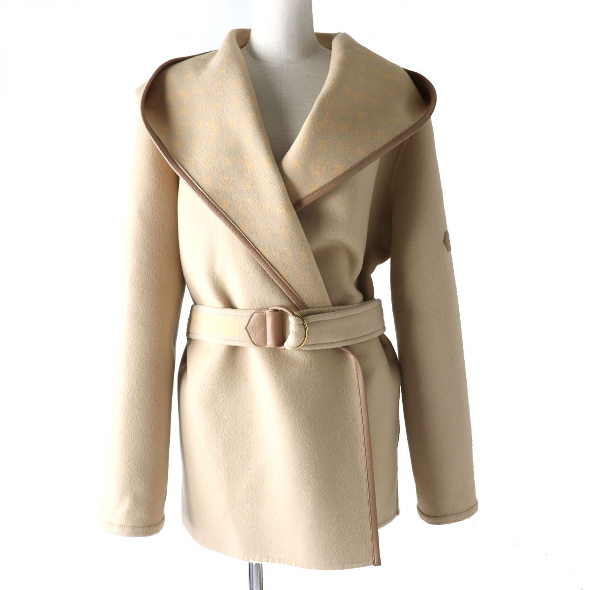Louis Vuitton coat part sheepskin 38 Leather Wool Beige Apparel