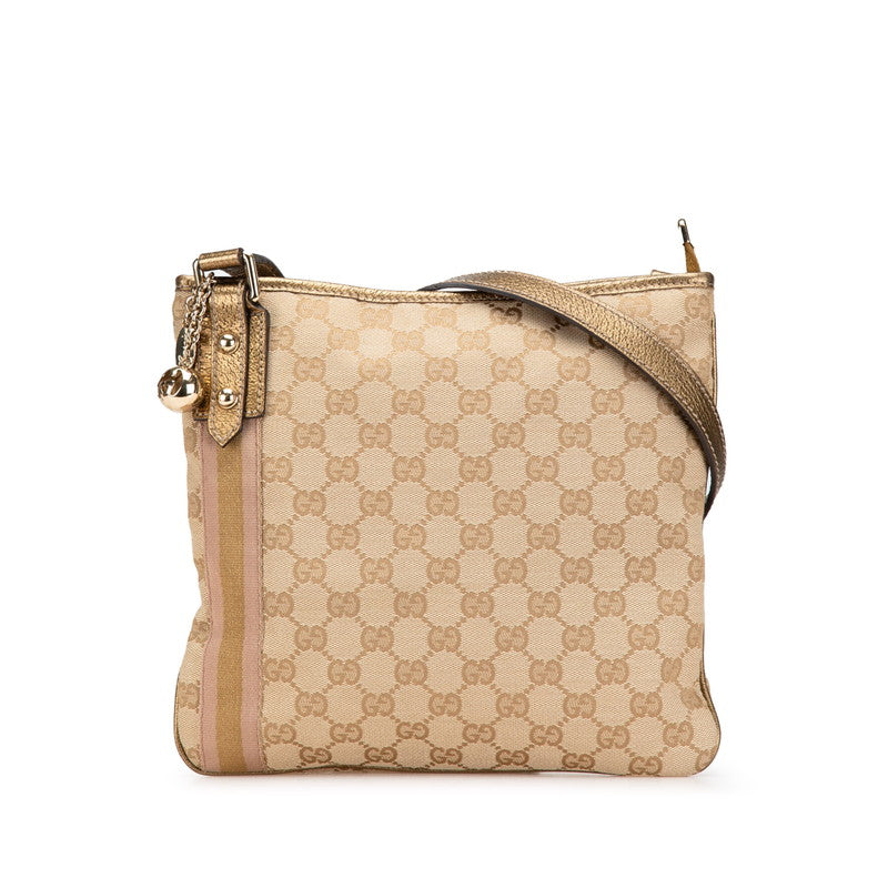 Gucci Shoulder Bag Leather Canvas Leather 5