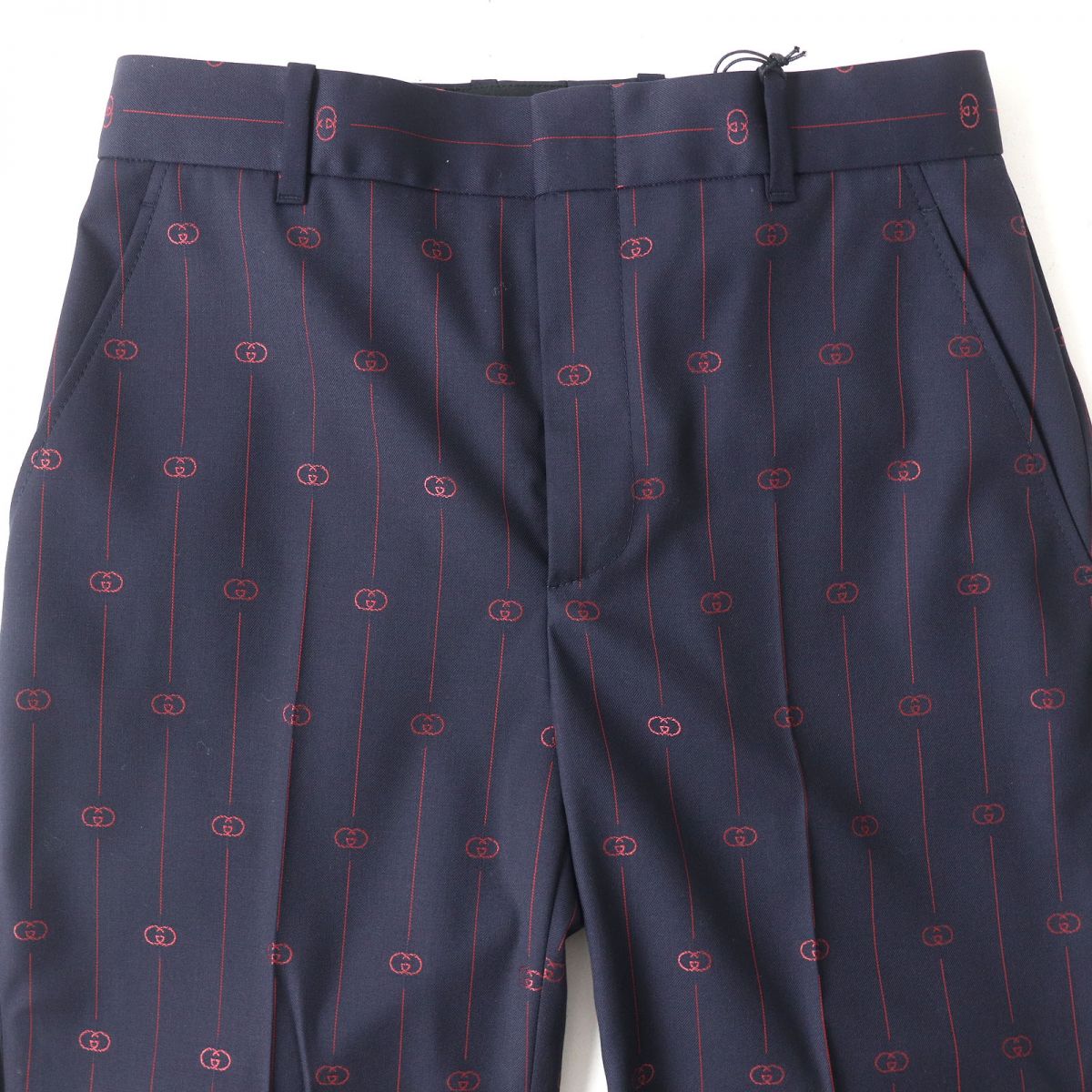 Gucci Part 100 polyester x 38 Wool Red Navy Apparel