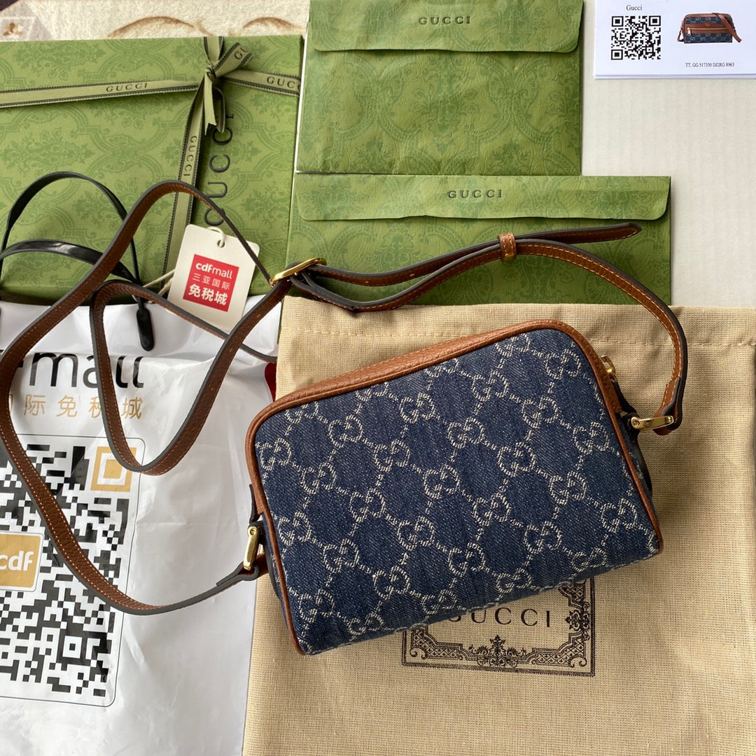gg Ophidia gg Dark Ivory Denim Blue Mini Travel Bag Beaunoirrbeaunoirr 2Kqbeaunoirrbeaunoirr