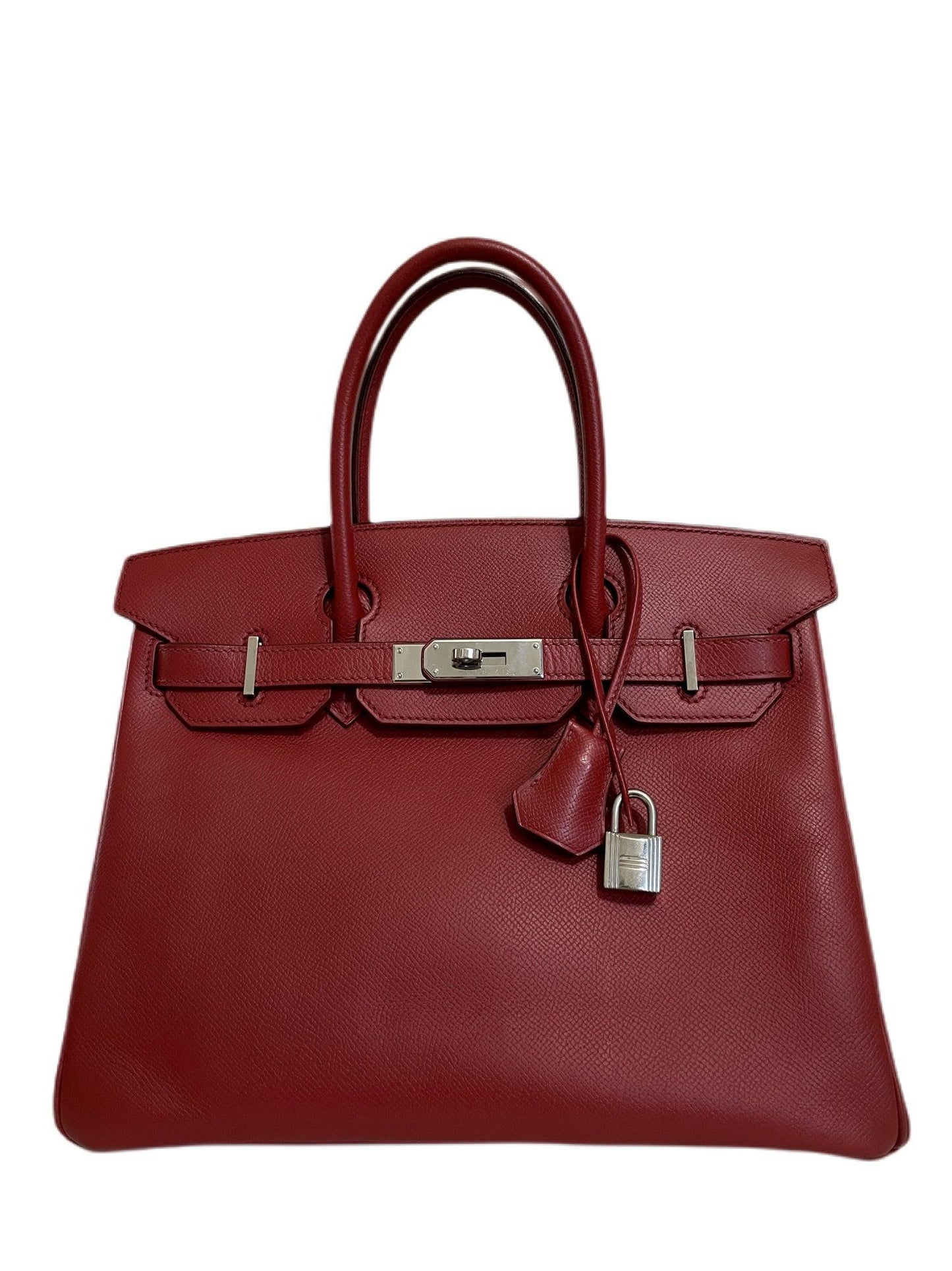 Hermes Luxury Cm Rouge Garance Epsom Birkin With Travel Bag